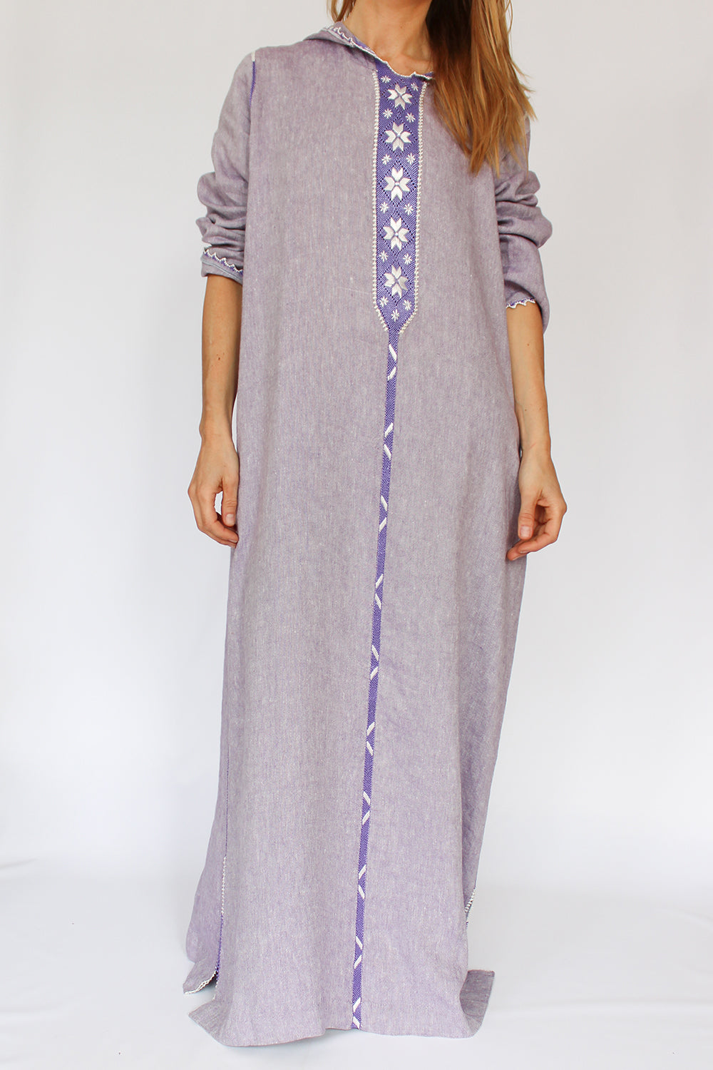 Vintage hooded kaftan jurk