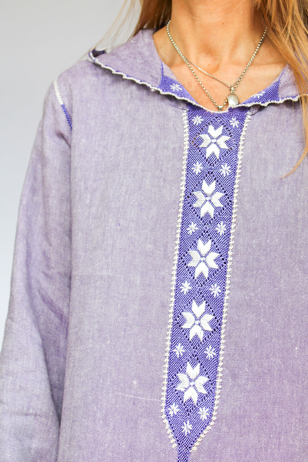 Vintage hooded kaftan jurk