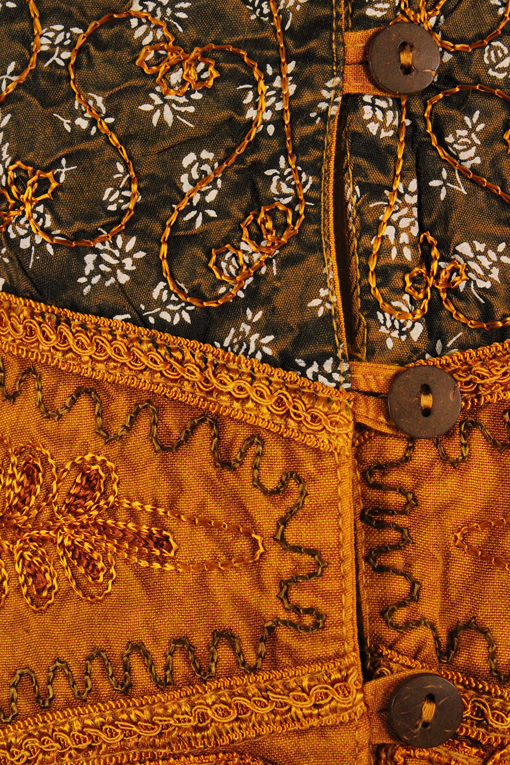 Vintage patchwork velvet gilet