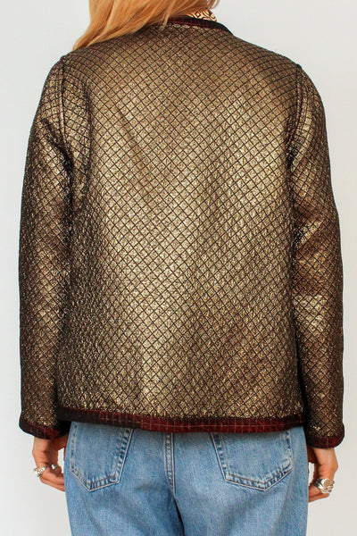 Vintage reversible metallic jasje