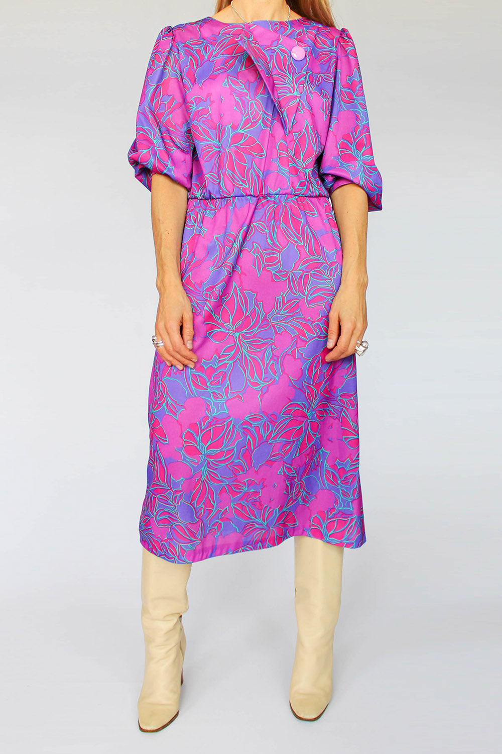 Vintage seventies jurk met print_1