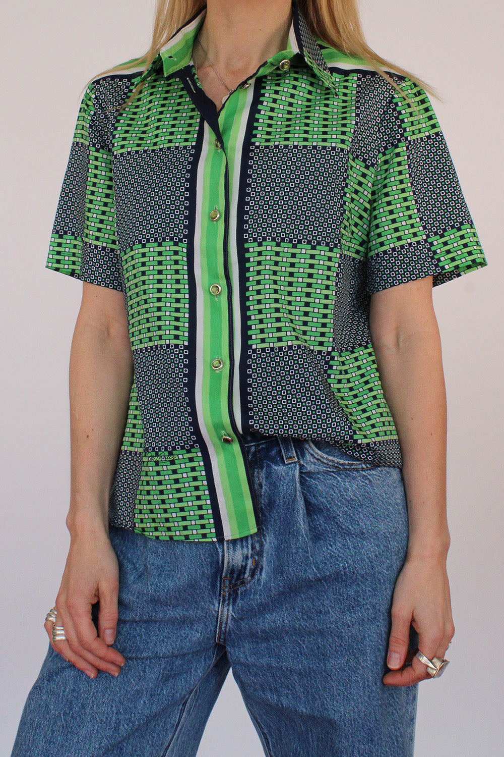 Vintage sixties blouse met korte mouw