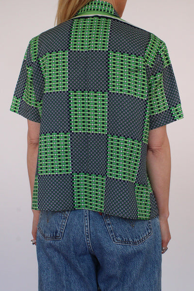 Vintage sixties blouse met korte mouw