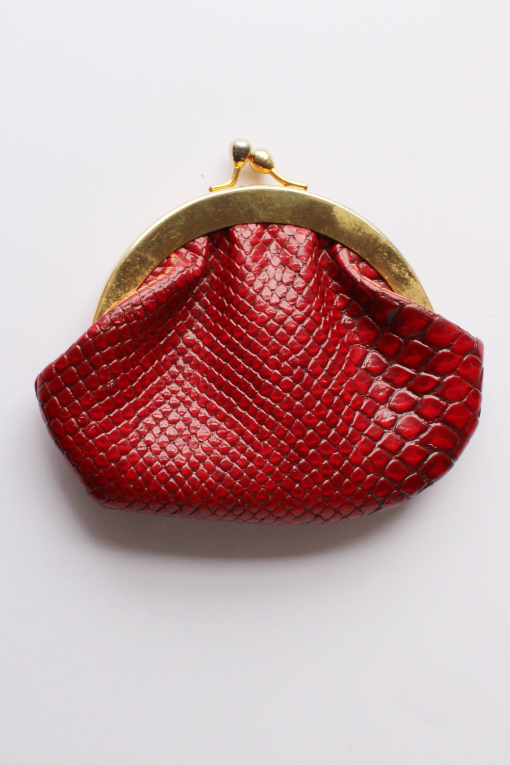 Vintage snakeskin knipportemonnee
