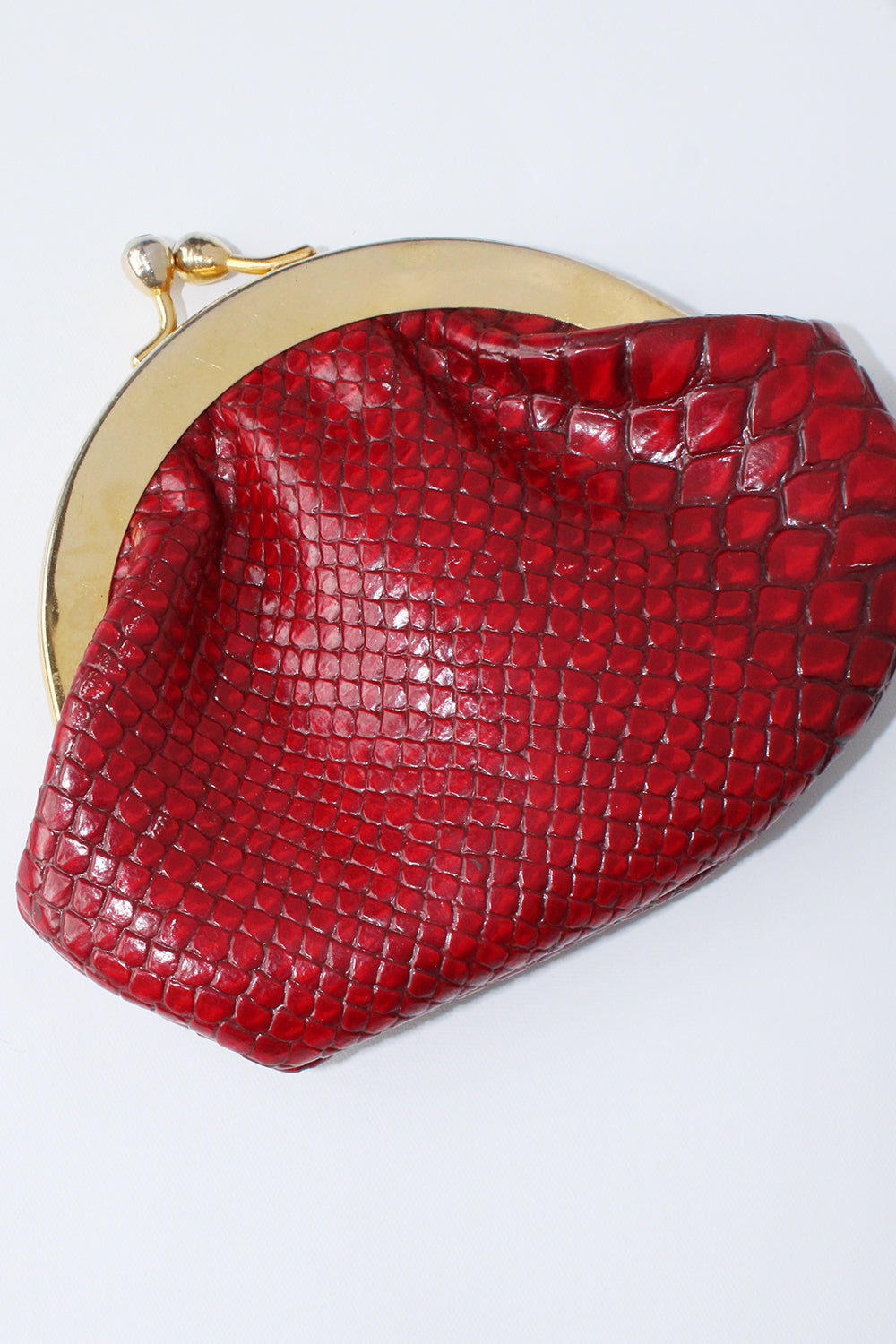 Vintage snakeskin knipportemonnee