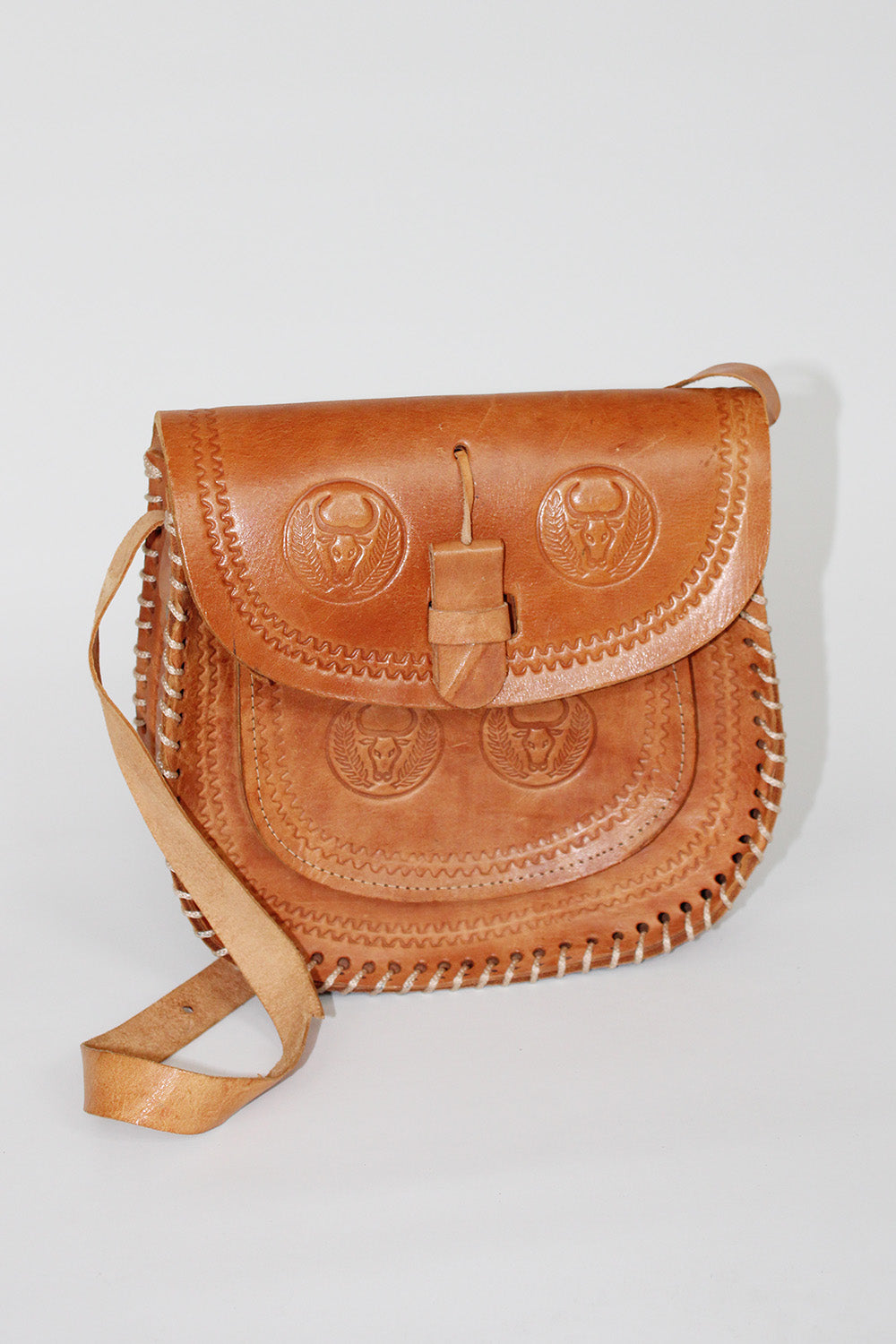 Vintage tooled leather bag