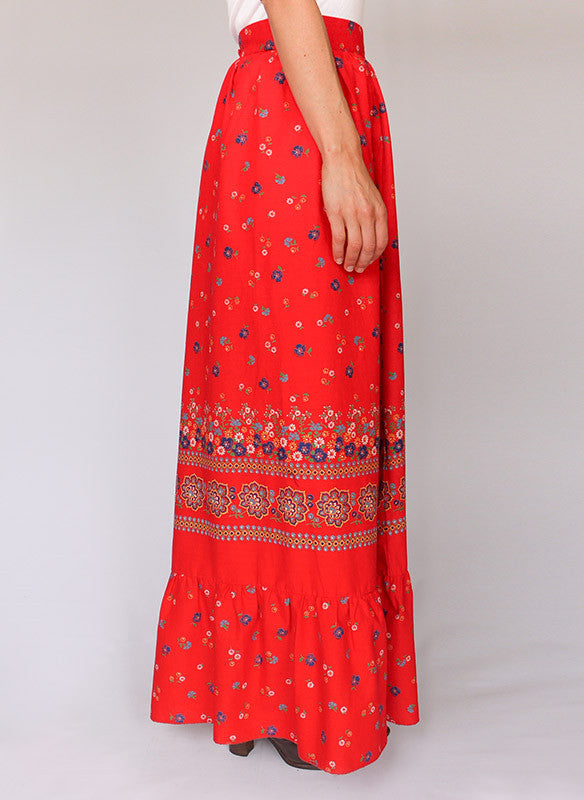 Vintage 70s floral maxi skirt_2
