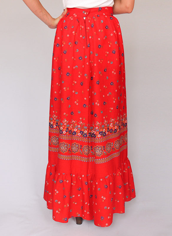 Vintage 70s floral maxi skirt_3