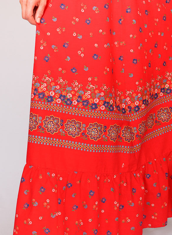Vintage 70s floral maxi skirt_4