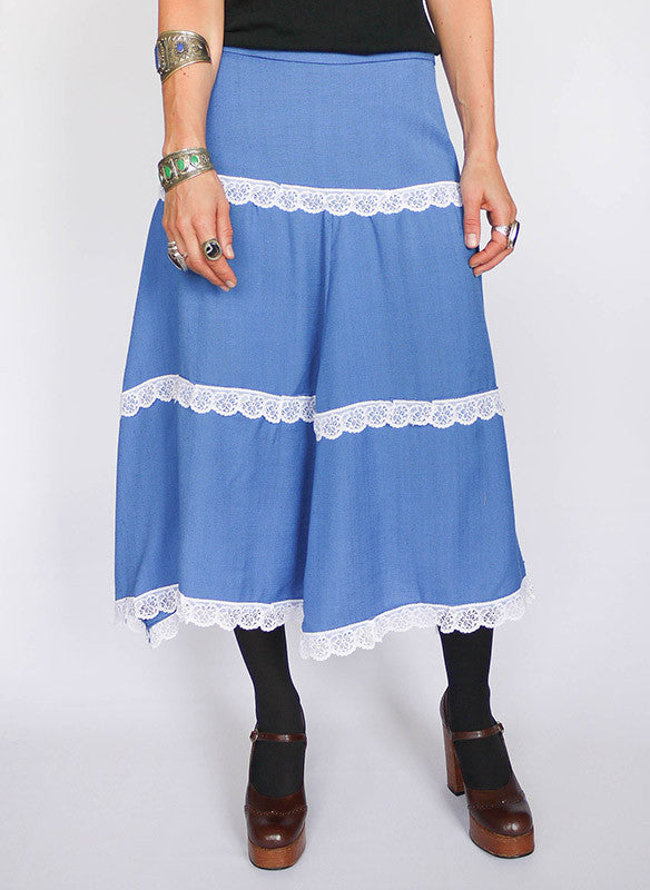 Vintage 70s rok met kant_1