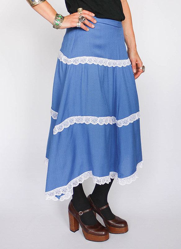 Vintage 70s rok met kant_2