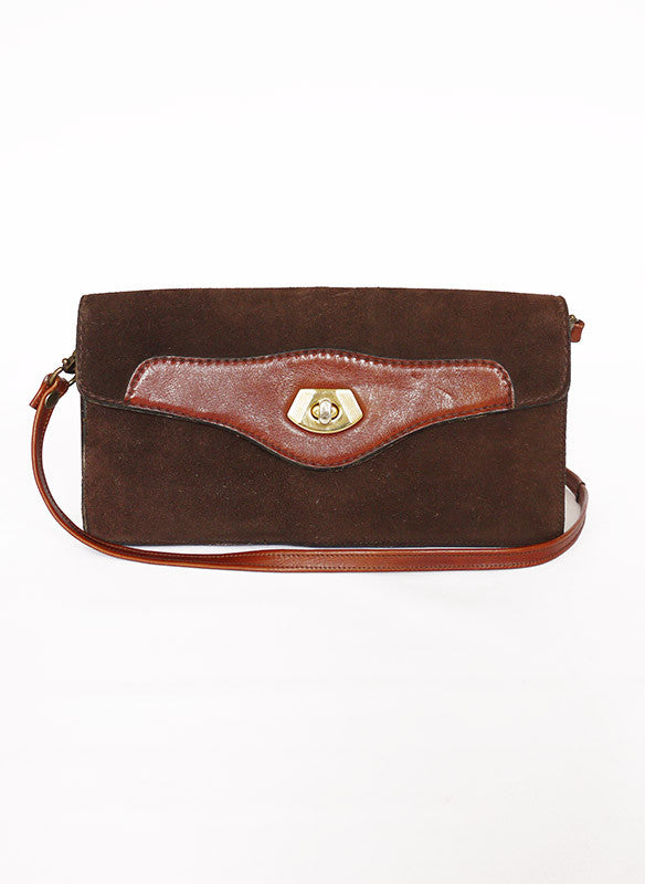 Vintage 70s suede tas