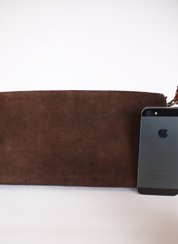Vintage 70s suede tas_1