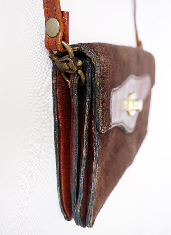 Vintage 70s suede tas_2