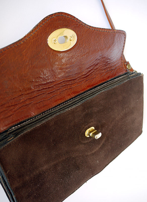 Vintage 70s suede tas_3