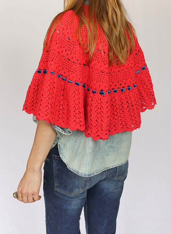Vintage gehaakte cape sjaal
