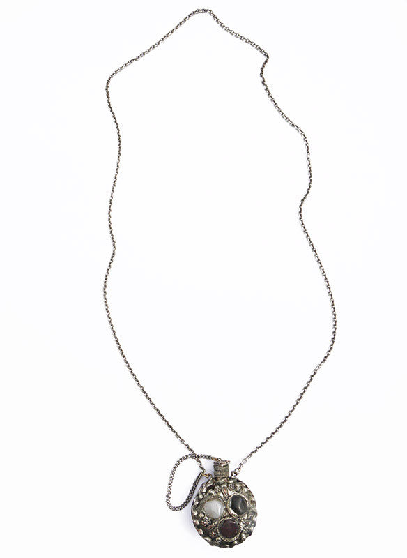 Vintage Indiase ketting met parfumflesje_2 Edelsteen Mineraal Agaat